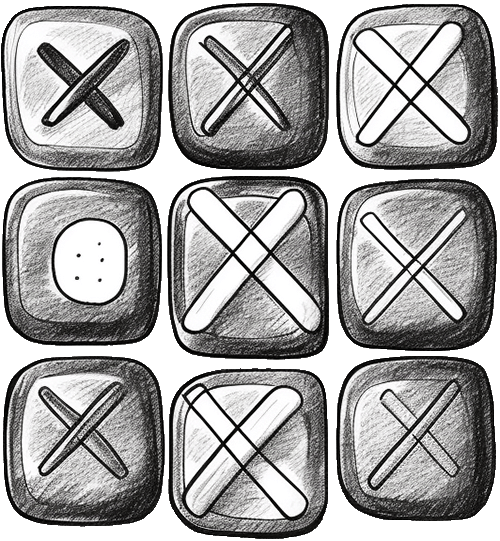 Hand-draw tictactoe gameboard